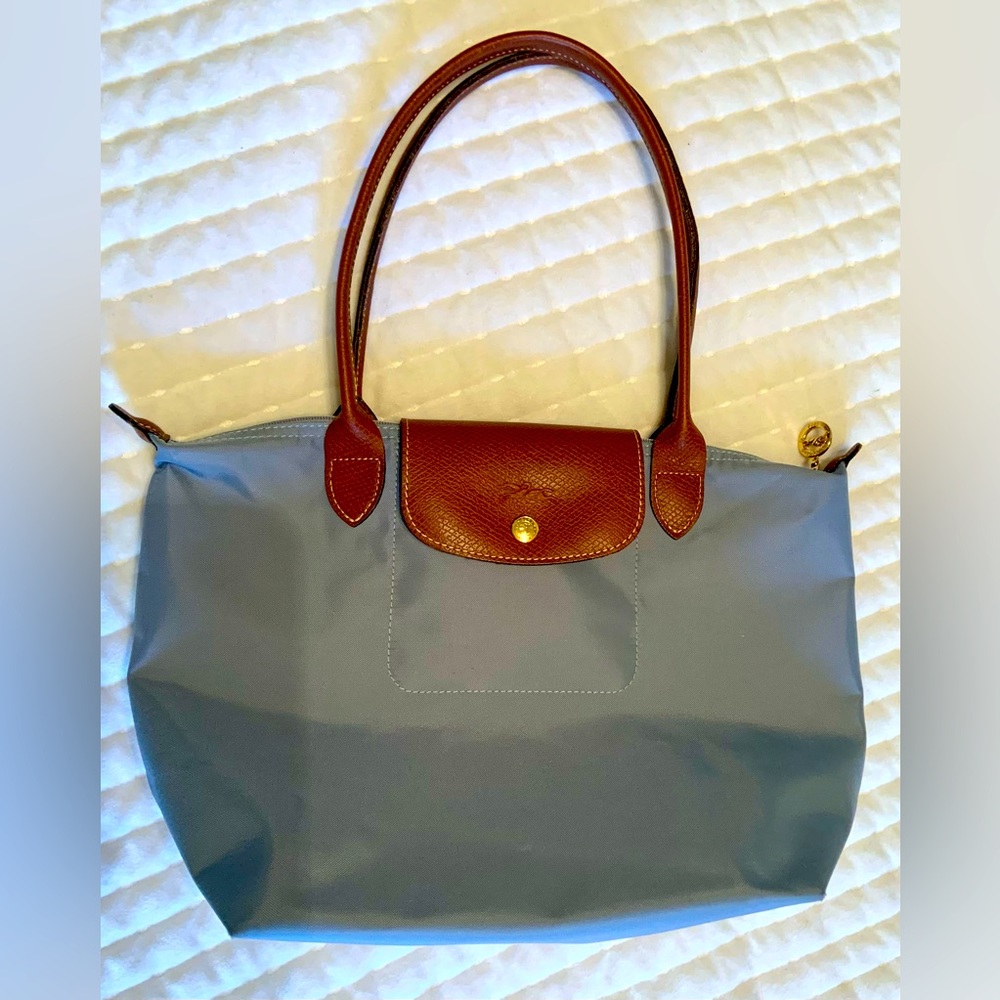 Dove Gray Large EUC Longchamp Le Pliage Tote Bag
